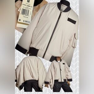 Adidas x Parley Loose Fit Taupe Bomber Jacket. Women’s Sz Medium (HR6992)